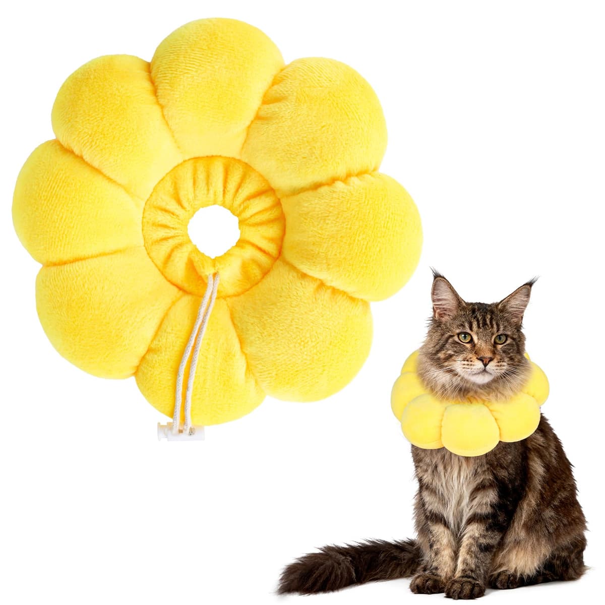 QKURT Collar de Recuperación para Gato, Collar Ajustable para Gatos Después de La Cirugía, Evitar Picaduras de y Arañazos Lesiones y Lamido, Forma de Flor