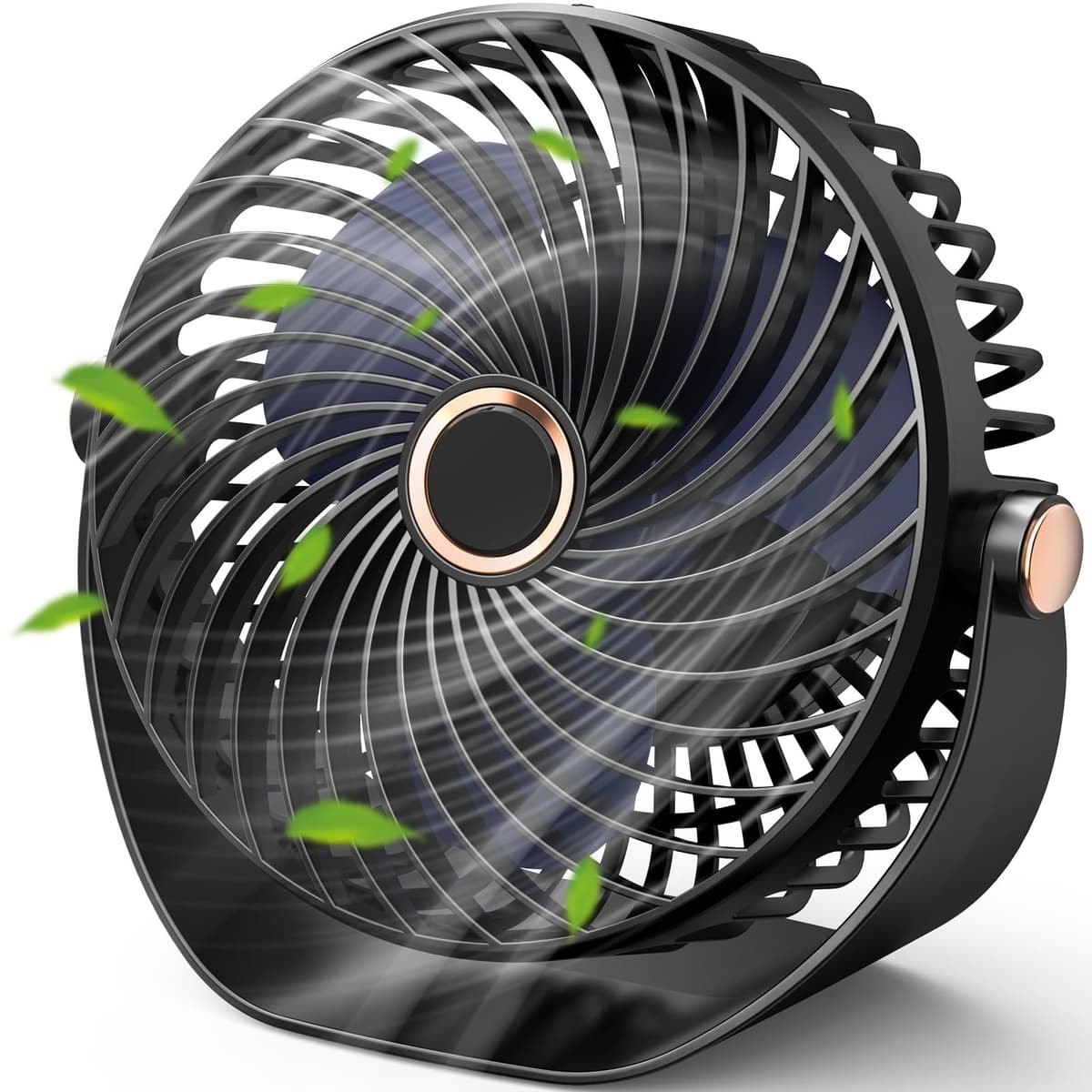 Ventilador de Mesa, Mini Ventilador USB Silencioso, 5 Velocidades,Personal Portátil Ventilador de Escritorio, para Oficina/Hogar/Viajar/Acampar/Cocina, Alimentado por USB (Negro)