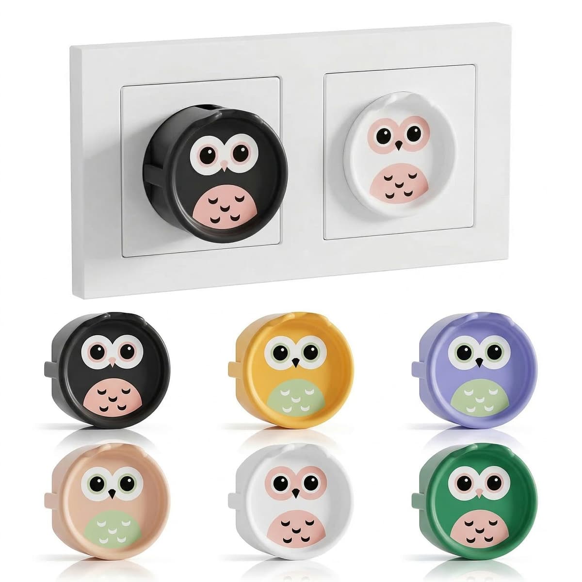 Protector Enchufes para Bebes, 6 Piezas Cubre Enchufes Bebe, Fundas Decorativas,para Enchufe de Bebés, Cocinas, Baños, Protectores de Enchufe a Prueba de Salpicaduras (B)