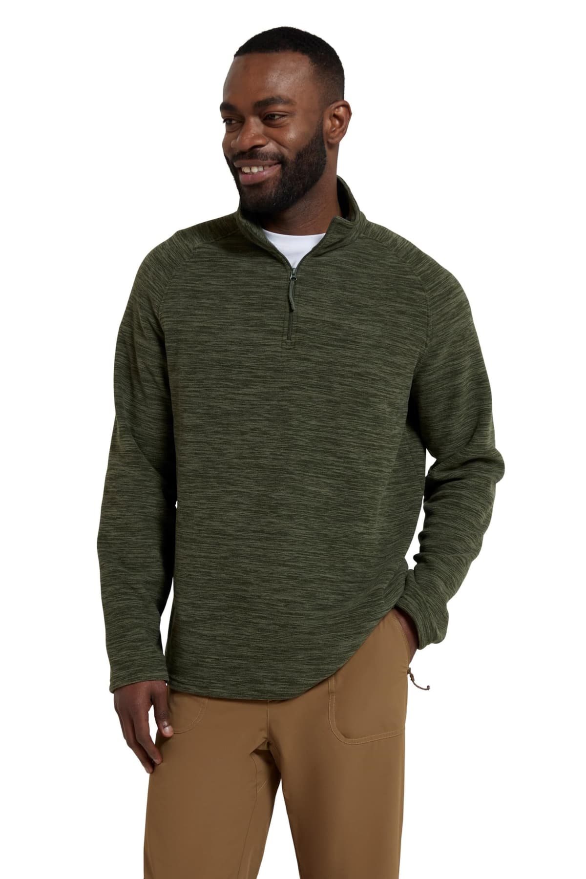 Mountain Warehouse Snowdon Mens Micro Fleece Top - Breathable Antipill, Half Zip Collar Sweater, Quick Drying Smooth Pullover - For Spring Summer & Outdoors