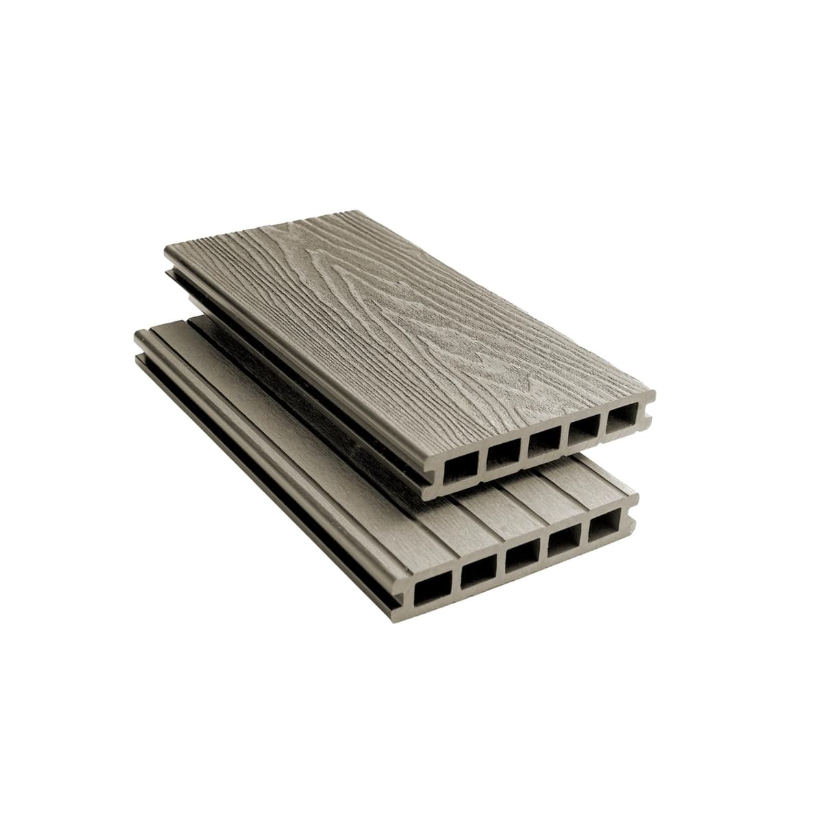 Tuda Grass Direct | Composite Decking Board Sample – Deep Embossed Woodgrain Effect - Grey