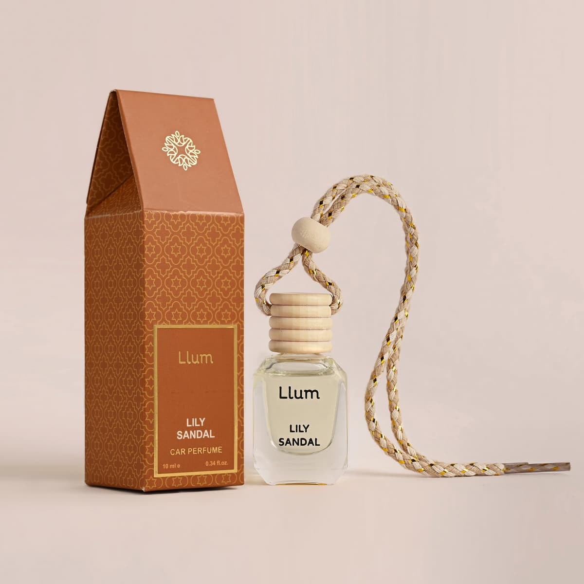 Llum Lily Sandal Hanging Car Air Freshener – Luxury Automotive Perfume Diffuser 10ml (0.34 fl oz), Long-Lasting Fragrance, Alcohol-Free Non-Toxic Scent