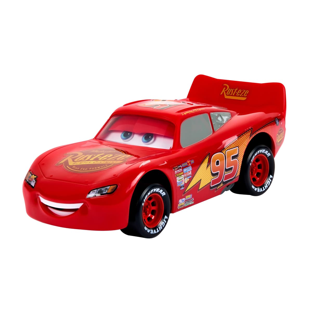 Mattel Disney Pixar Cars Night En Movimiento Rayo McQueen Coche de juguete que mueve los ojos, +4 años (HPH64)