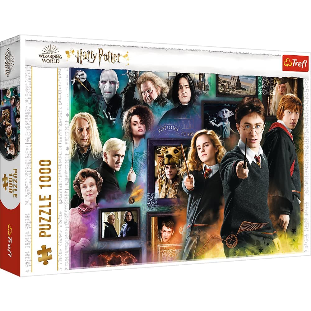 Trefl, Puzzle, Harry Potter el Mundo Mágico, de 1000 Piezas, Puzzles con Personajes, Ron, Hermione, Hogwarts, Rompecabezas, Pasatiempo Creativo, Regalo, Diversión