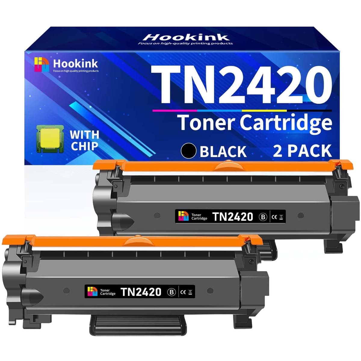 TN2420 TN-2420 Cartucho de tóner Compatible para Brother MFC-L2710DW DCP-L2530DW HL-L2350DW HL-L2375DW MFC-L2750DW (2Negro, 6000 páginas)