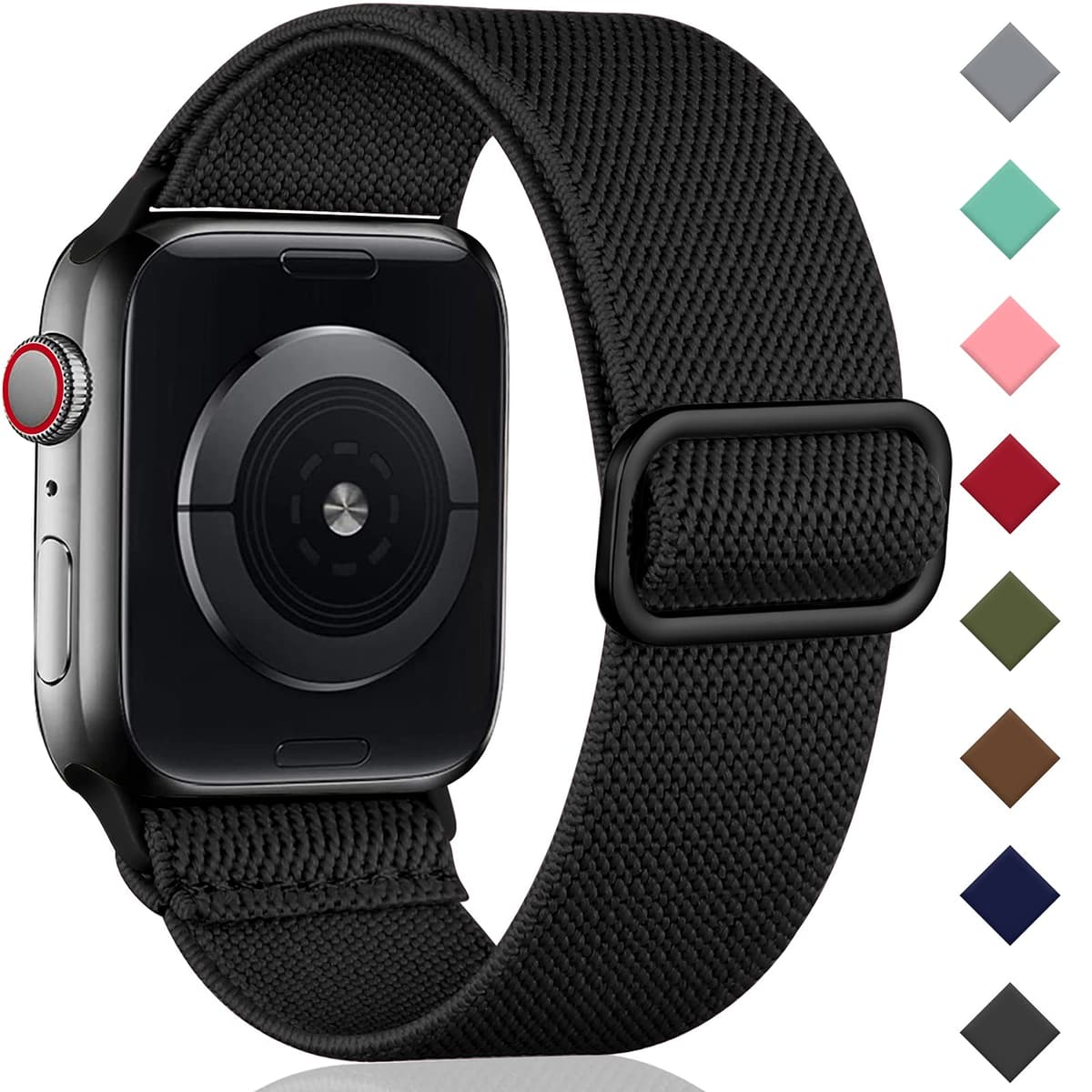 Oielai Solo Loop Straps Compatible with Apple Watch Strap 38mm 40mm 41mm 42mm 44mm 45mm 46mm 49mm, Adjustable Stretch Nylon Sport Band for iWatch Series 11 10 9 8 7 6 5 4 3 2 1 SE Ultra