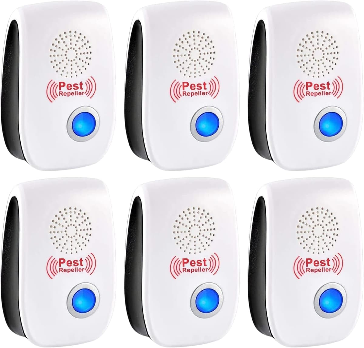 Repelente Ultrasónico Mosquitos, 6 Pack Electrónico Repelente Mosquitos Control de Plagas, Repelente Ultrasónico de Plagas para Anti Mosquito, Moscas, Ratones, Cucarachas, Arañas, Roedores