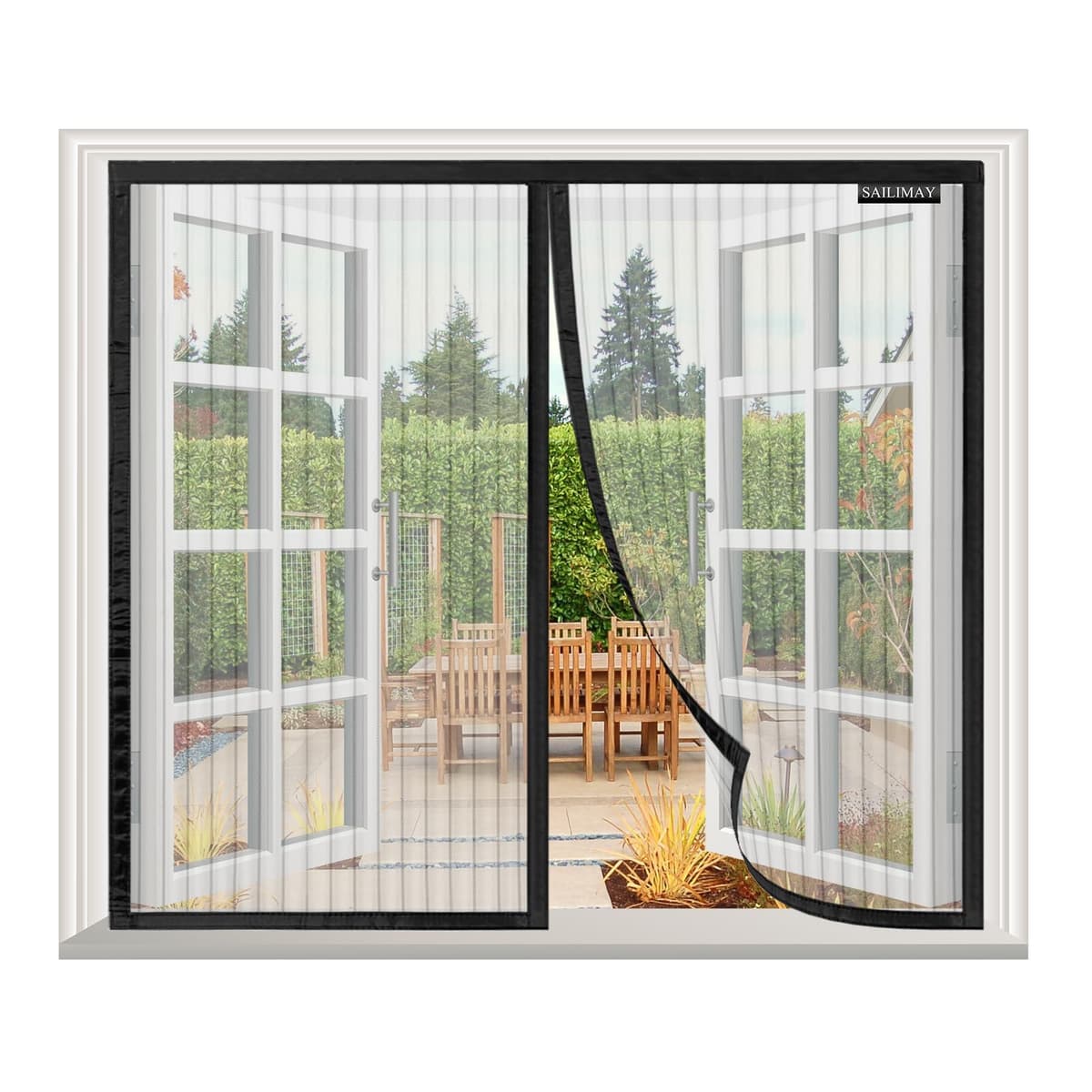 Mosquitera Ventana Magnetica 130x130cm, Mosquitera para La Ventana, Sin Taladrar, Malla Ultrafina, para la Mayoría de los Tipos de Ventanas, Negro