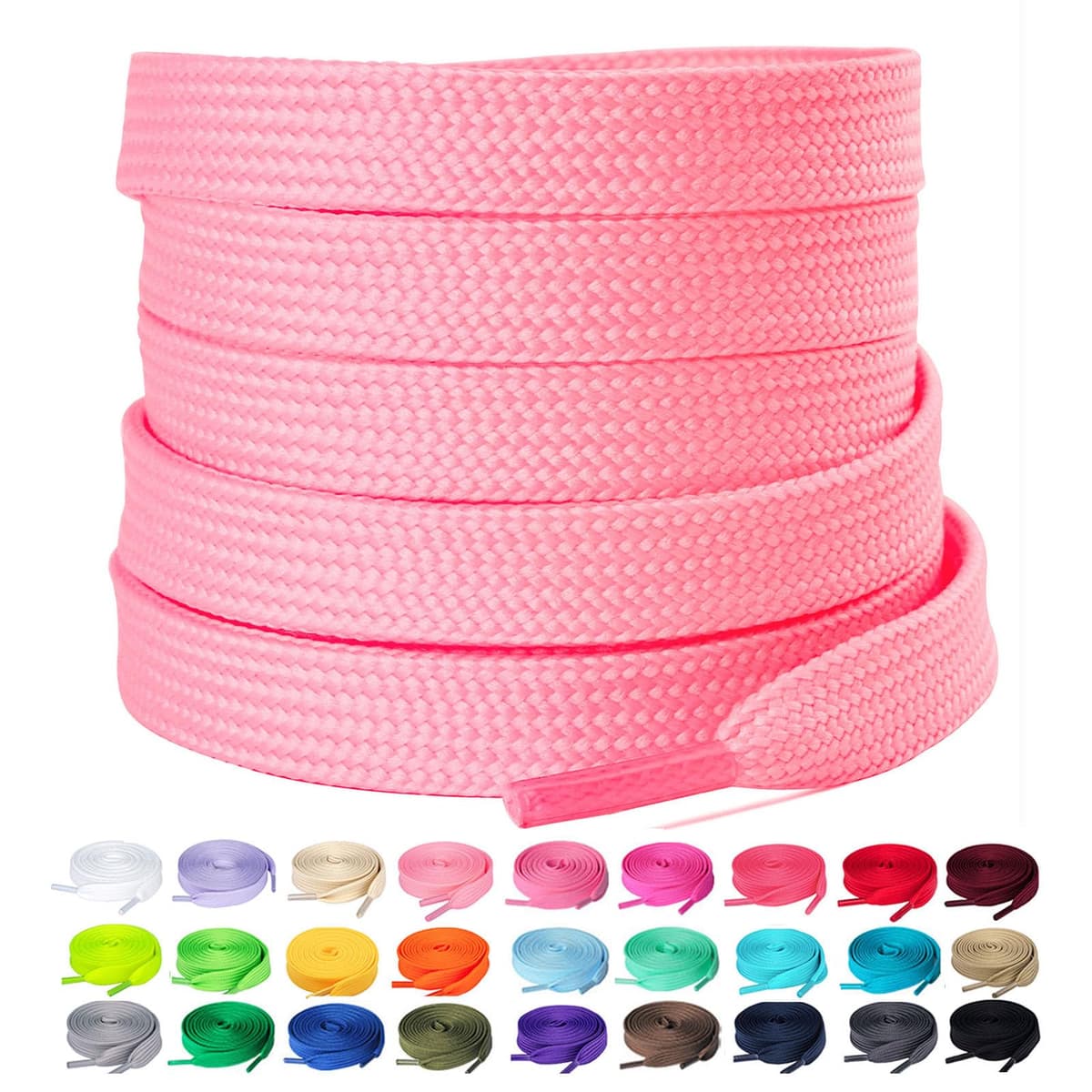 Olukssck - 2 Pares de Cordones Planos, Cordones duraderos de Repuesto de 10 mm de Calidad para Zapatos de Deporte, Zapatos de Ciudad