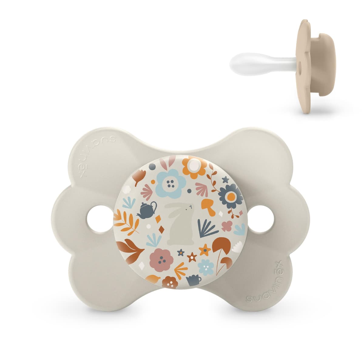 Suavinex, Chupete para Bebés 6/18 Meses, con Tetina Fisiológica de Silicona SX Pro, Tetina Simétrica, Plana y Flexible, Respeta el Desarrollo Bucodental, Evita Rozaduras, Wonderland Beige