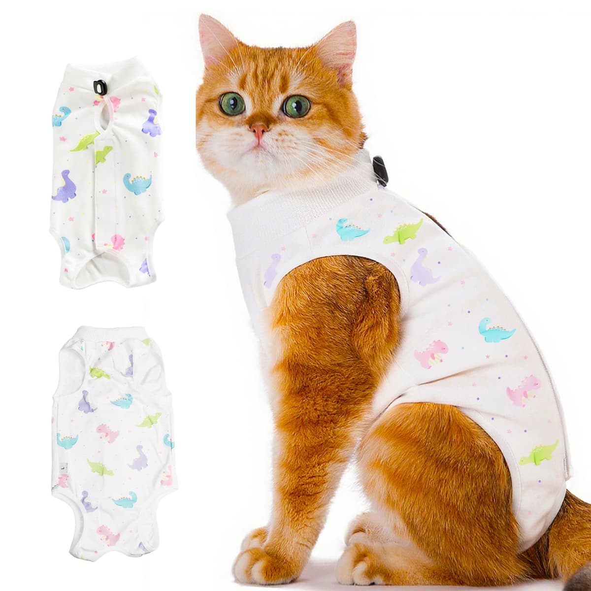 Cat Professional Recovery Suit，Body Suits for Abdominal Wounds or Skin Diseases，E-Collar Alternative for Cats, Onesie Cat Clothes After Surgery Collar & Cone Alternative