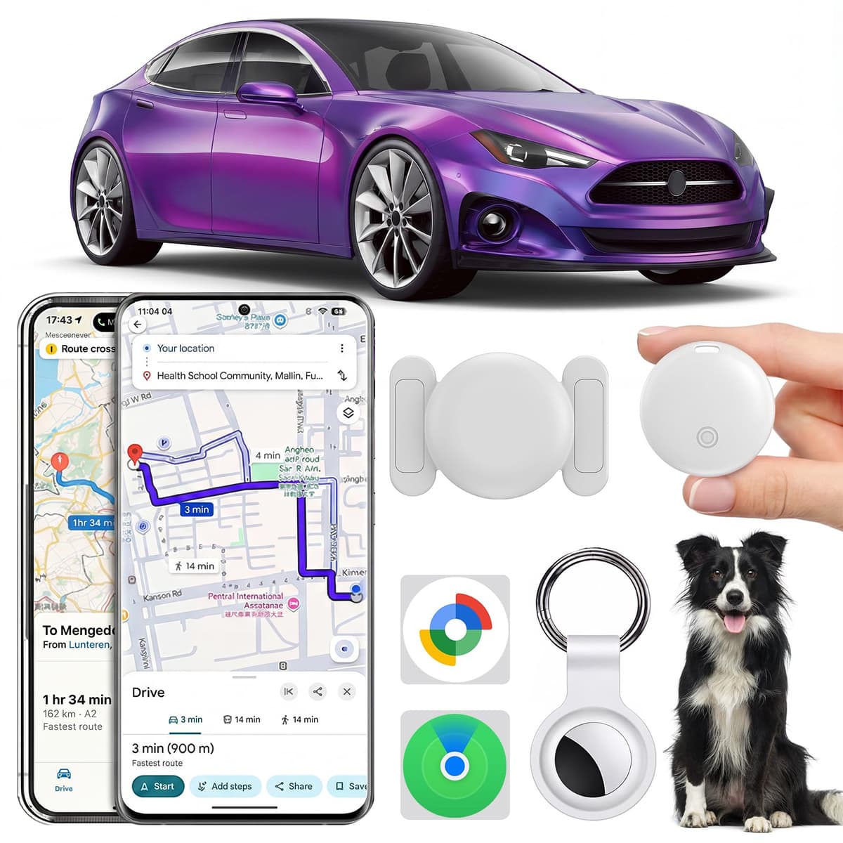 GPS Coche Localizador, 2026 Nuevo Magnetismo Localizadores GPS Sin Tarjeta SIM ni Suscripción para Android y iOS, Invisibilidad Tracker Rastreador Oculto para Coches/Motocicleta/Bicicleta