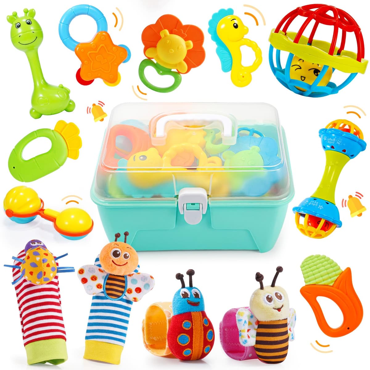 Juguetes Bebes 0-12 Meses, Sonajeros Bebes 0-12 Meses Juguetes Sonajero Calcetines y Muñequeras para Bebé 0-12 Meses Regalo Bebe Recien Nacido 0-12 Meses Niños Montessori Bebe 0-6-12 meses