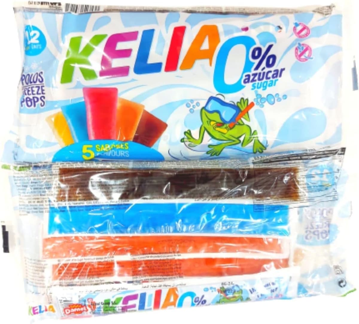 Polos Flash Kelia SIN AZUCAR - 60 Unidades de Flash - Polines Flax Sin Azucar - 5 Sabores: Fresa, Cola, Naranja, Limon y Frambuesa - Polos Kelia Sin Azucar