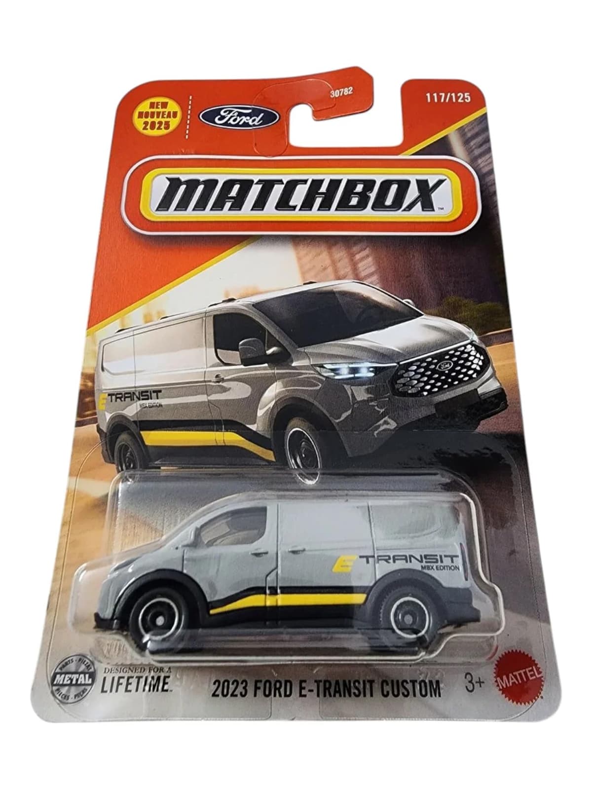 Hot Wheels Match Box 2023 Ford E-Transit Custom for 3 Years & Above 117/125 (Grey)