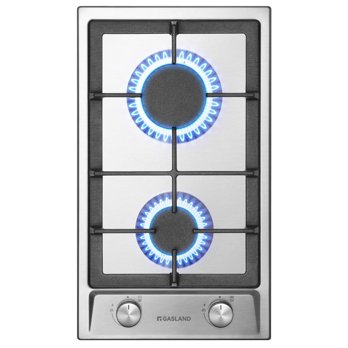 GASLAND GH30SF 30cm Built-in Hob with 2 Burners, 4200W, Stainless Steel, Compatible with LPG & Natural Gas, Butane Gas Cooktop