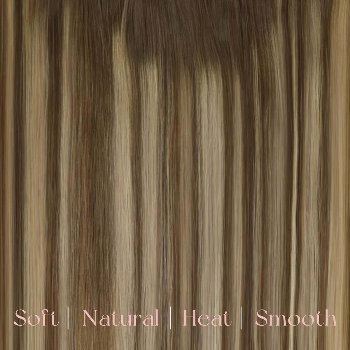Easyouth Clip in Hair Extensions Human Hair Balayage, Remy Hair Clip in Extensions Ombre, Medium Brown Fading to Caramel Blonde, Real Hair Extension Clip in Human Hair for Beginners, 14In 85g 7pcs — view 2