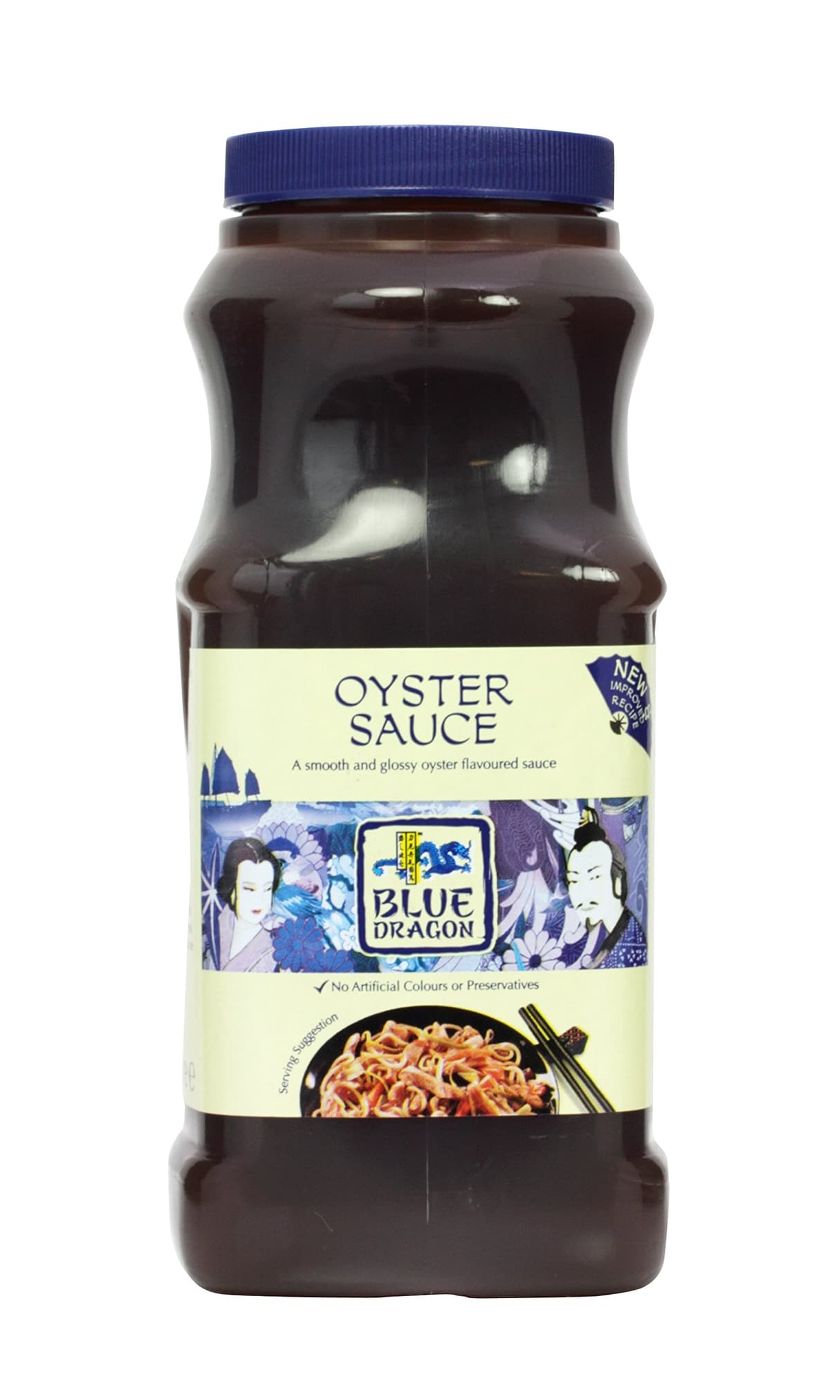 Blue Dragon - Salsa de Ostras, Salsa Oriental Cantonesa, Sin Msg, Apto Para Celiacos, color Ostras, 1 L