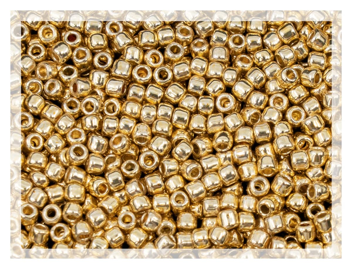 10g TOHO Seed Beads 8/0, Small Japan rocailles, #PF557 Gold Permanent Finish Starlight