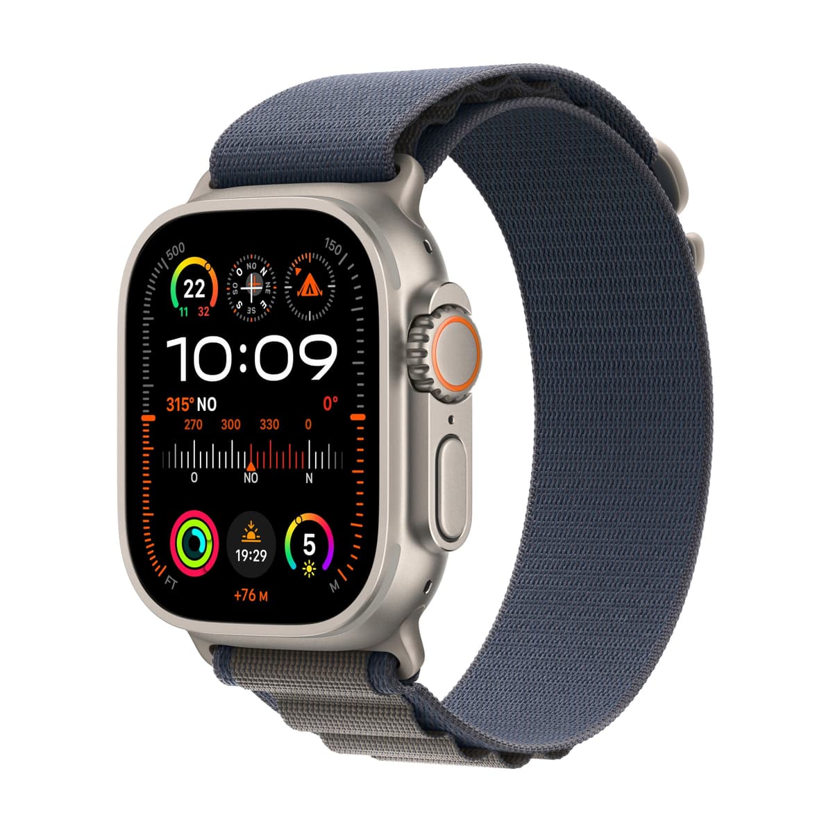 Apple Watch Ultra 2 [GPS + Cellular] Smartwatch con Caja de Titanio Resistente de 49 mm y Correa Loop Alpine Azul - Talla M. Monitor de entreno, GPS de Alta precisión, botón Acción, Neutro en Carbono