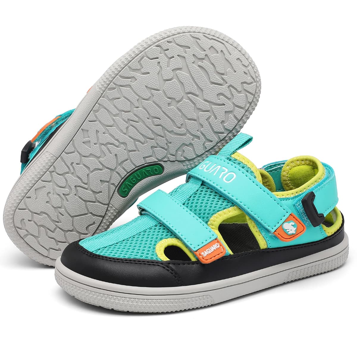 SAGUARO Niño Sandalias Barefoot Cangrejeras - Puntera Cerrada & Velcro & Puntera ancha, 25-36