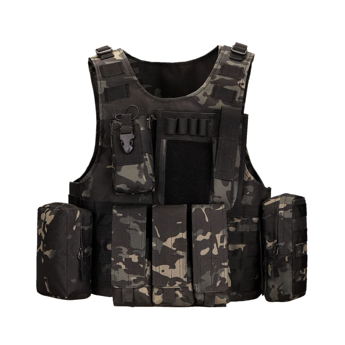 HUNTVP Chaleco Táctico Militar al Aire Libre Ajustable para Caza Airsoft Paintball CS Excursión Senderismo
