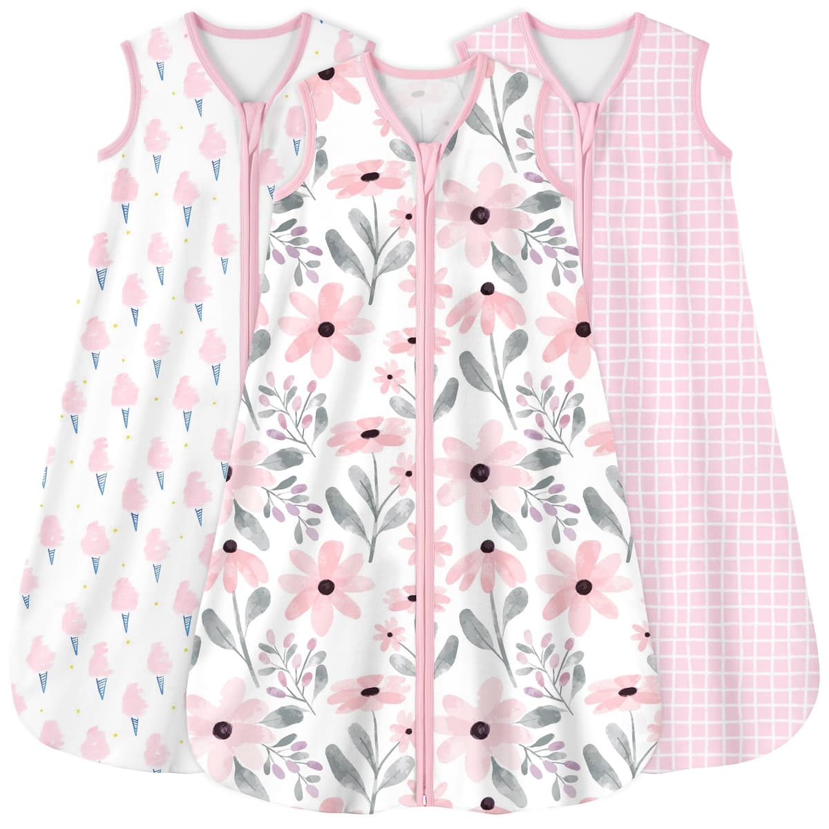 Yoofoss Baby Sleeping Bag 0.5 Tog - 6-12 Months 3 Pack Summer Sleeping Bag Baby 100% Organic Cotton Sleep Sack for Newbron Infant Toddler