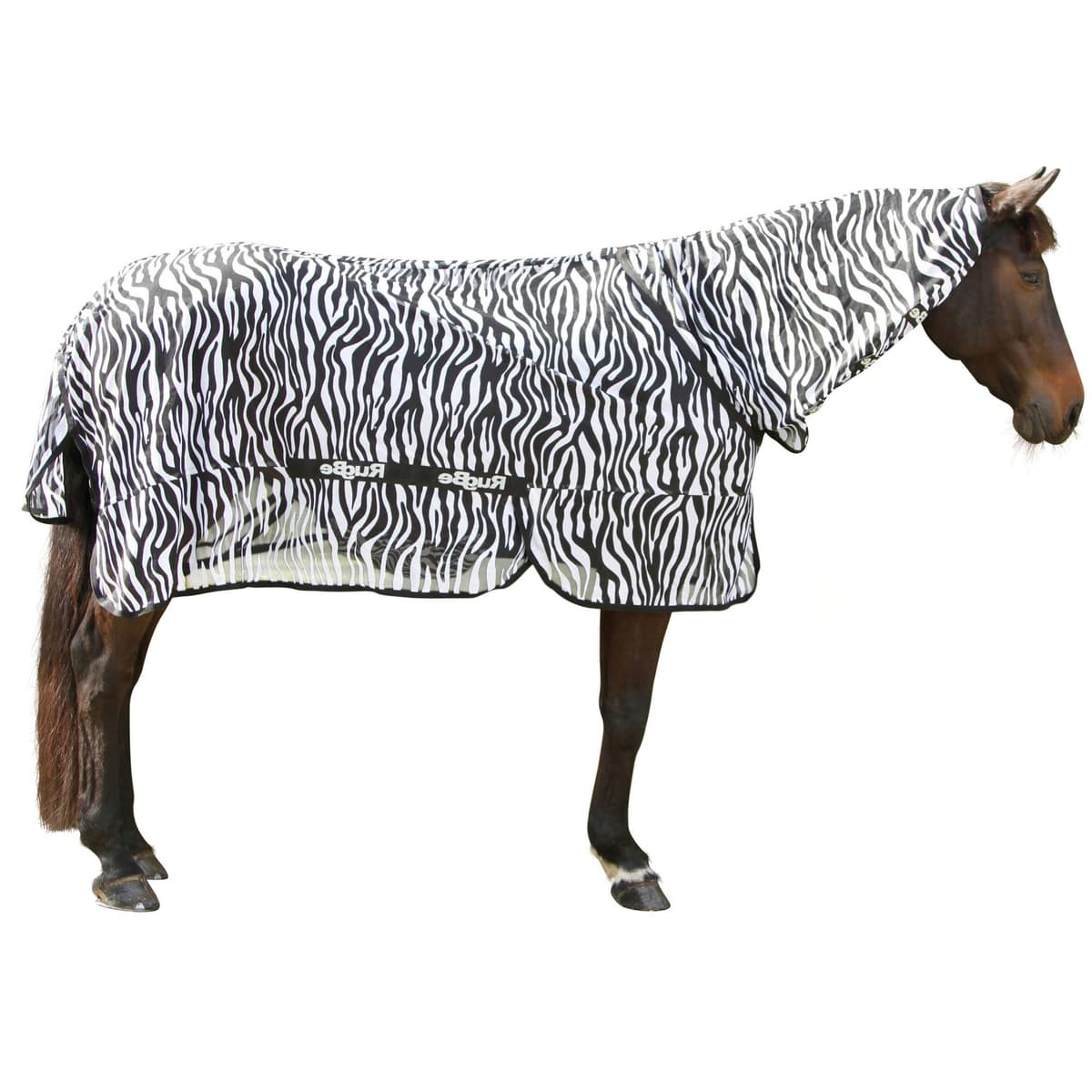 EXCELLENT Cuidado De Los Cascos Del Caballo Manta Para Moscas Y Eczemas Cebra Con Cuello 205 cm