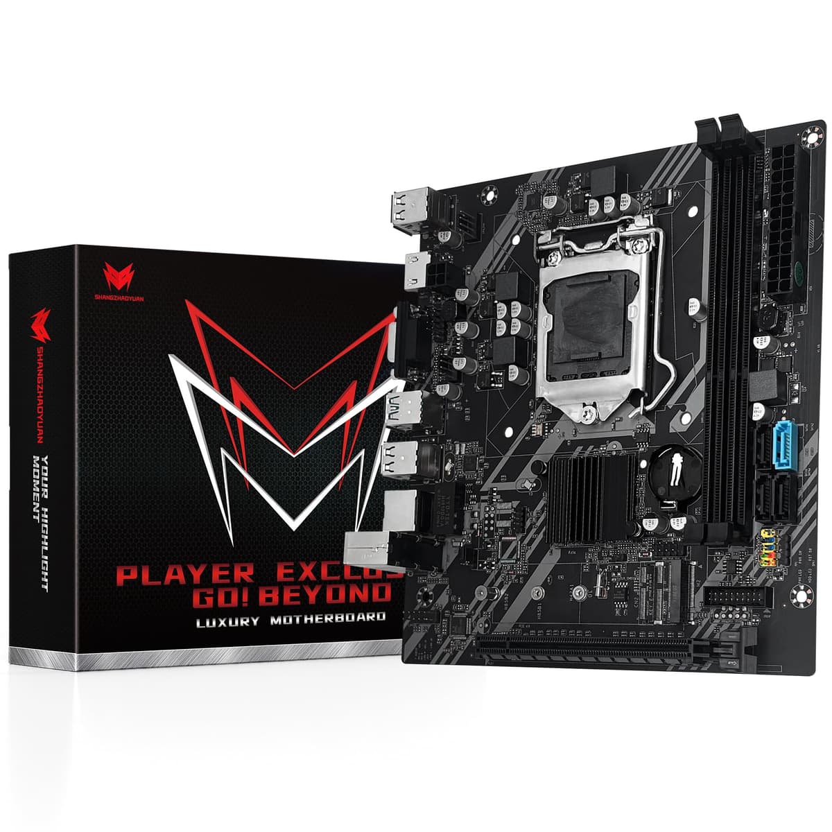 SHANGZHAOYUAN LGA 1155 Motherboard B75 for Intel 2th/3th Gen i3,i5,i7/Xeon E3 12XX V2 Series CPUs, DDR3, NVME M.2, PCIe X16, 100M LAN, VGA, HDMI-Compatible, SATA 3.0, USB 3.0, Gaming PC Mainboard