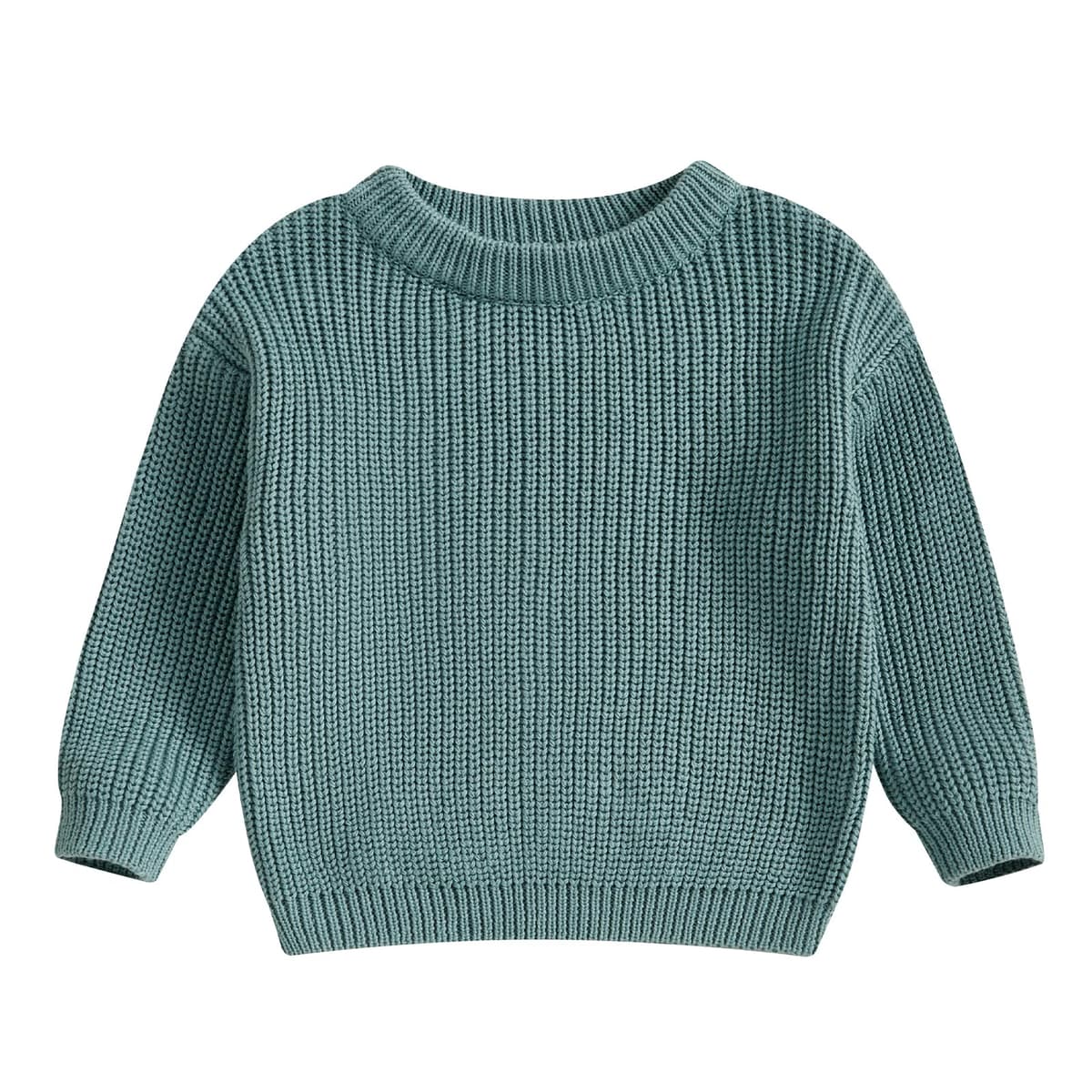 Baby Girls Boys Sweater Solid Color Long Sleeve Crew Neck Knit Pullover Warm Sweater Toddler Clothes Knitwear Baby Jumpers Tops Casual for Fall Winter