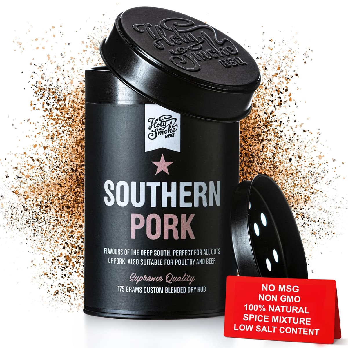 Southern Pork BBQ Rub Todo Uso Spice Mix Especias Barbacoa Condimento Seco para Carne verduras Brisket Cordero Bistec Fajitas pollo pescado y patatas 175g