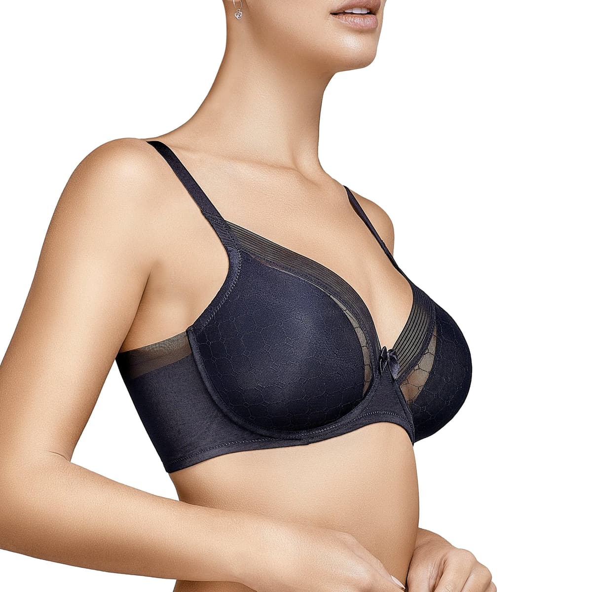 Selene, Women's Bra with Elegant Geometric Design, with Underwire and Padding, Katia Collection