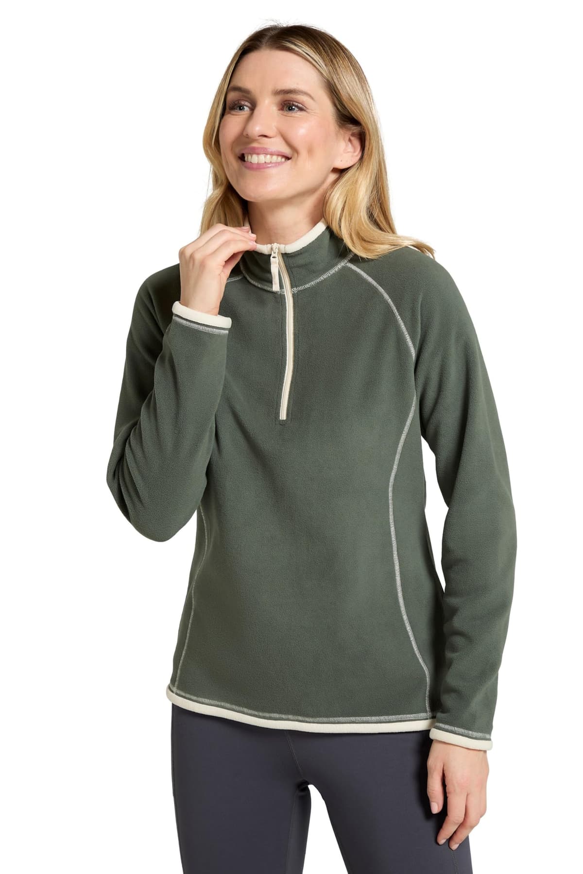Mountain Warehouse Montana Womens Microfleece Breathable Ladies Sweater, Quick Drying Pullover, Warm Fleece Jacket, Half Zip - Anti-Pill, Lightweight, Purple, Medium