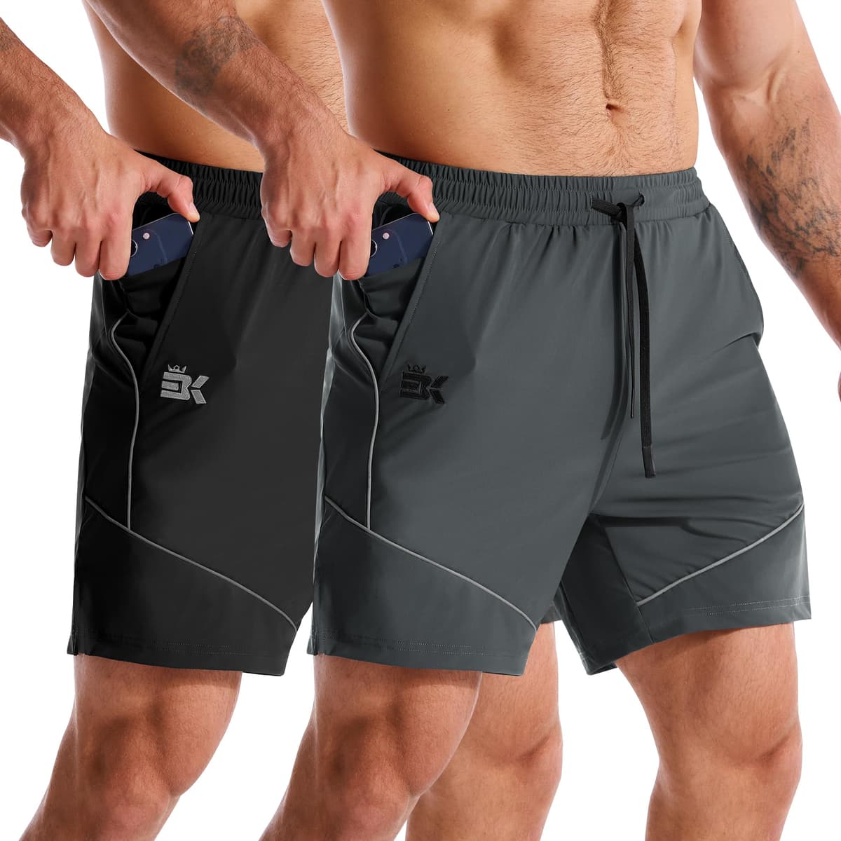 ZENWILL AdiArmor Pantalones Cortos Hombre Deporte Cremallera Pantalón Corto Gym Pantalon Corto Running Secado Rápido