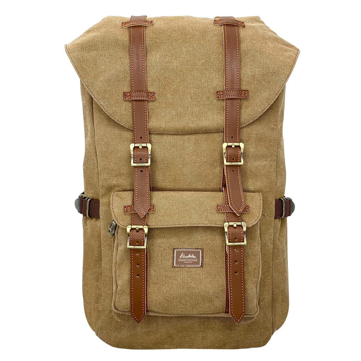KAUKKO Mochila unisex para estudiantes de 17 pulgadas para portátil de 15 pulgadas, mochila informal, mochila para senderismo, 47 cm, 22,4 L, (caqui) (Naranja) - EP5AApricot