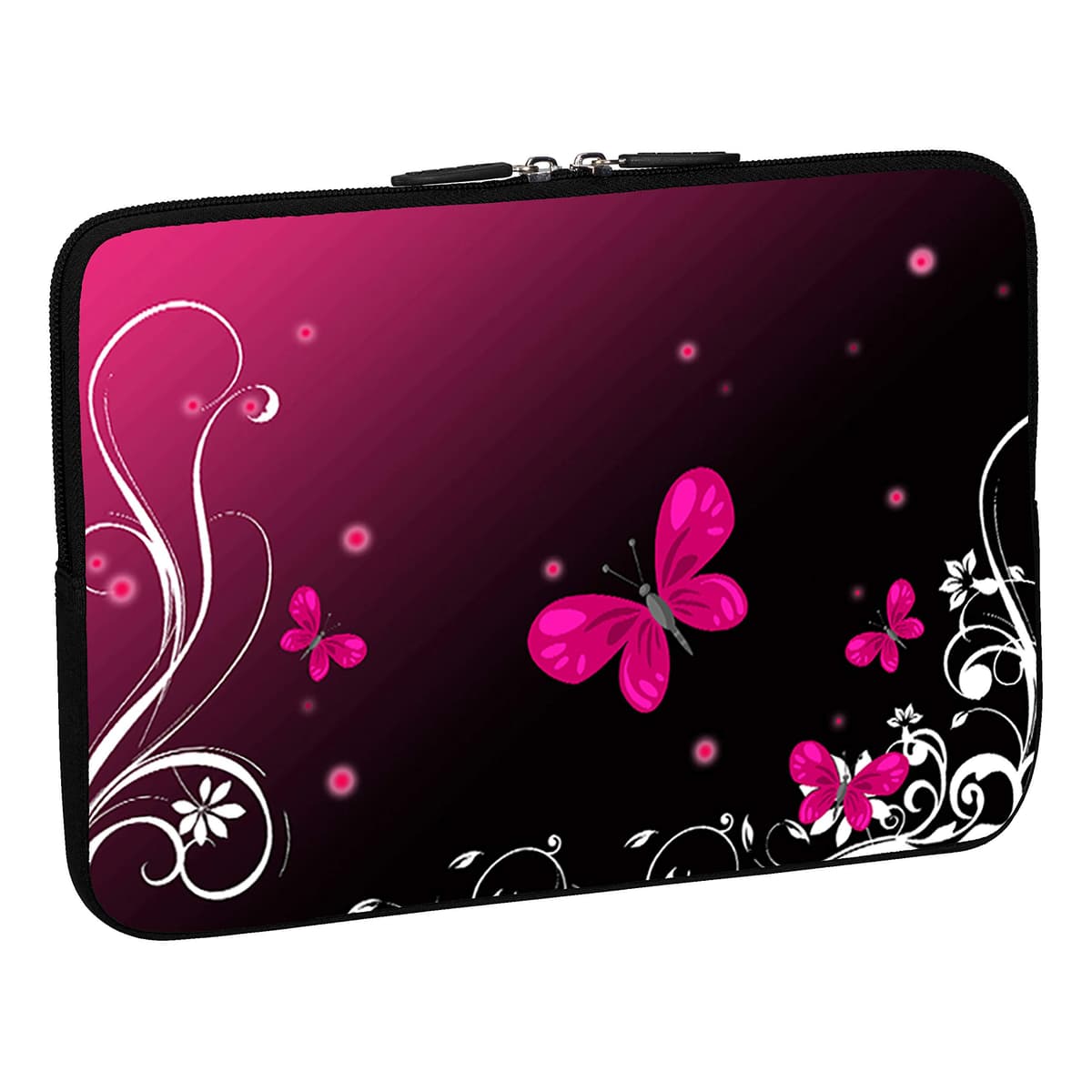 Pedea - Funda de Neopreno para Tablet o portátil (10,1"/25,6 cm), diseño de Mariposa, Color Rosa y Negro