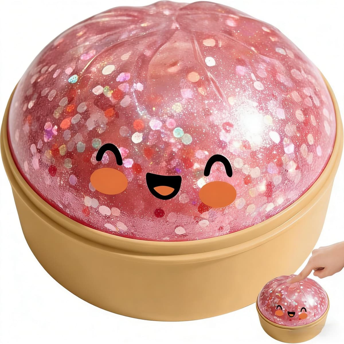 Squishy Gigante de Dumpling, Dumpling Colorido antiestrés, Dumplings Brillantes, Juguetes Blandos para aliviar el estrés, Lindo y Suave con Purpurina para Relajarse