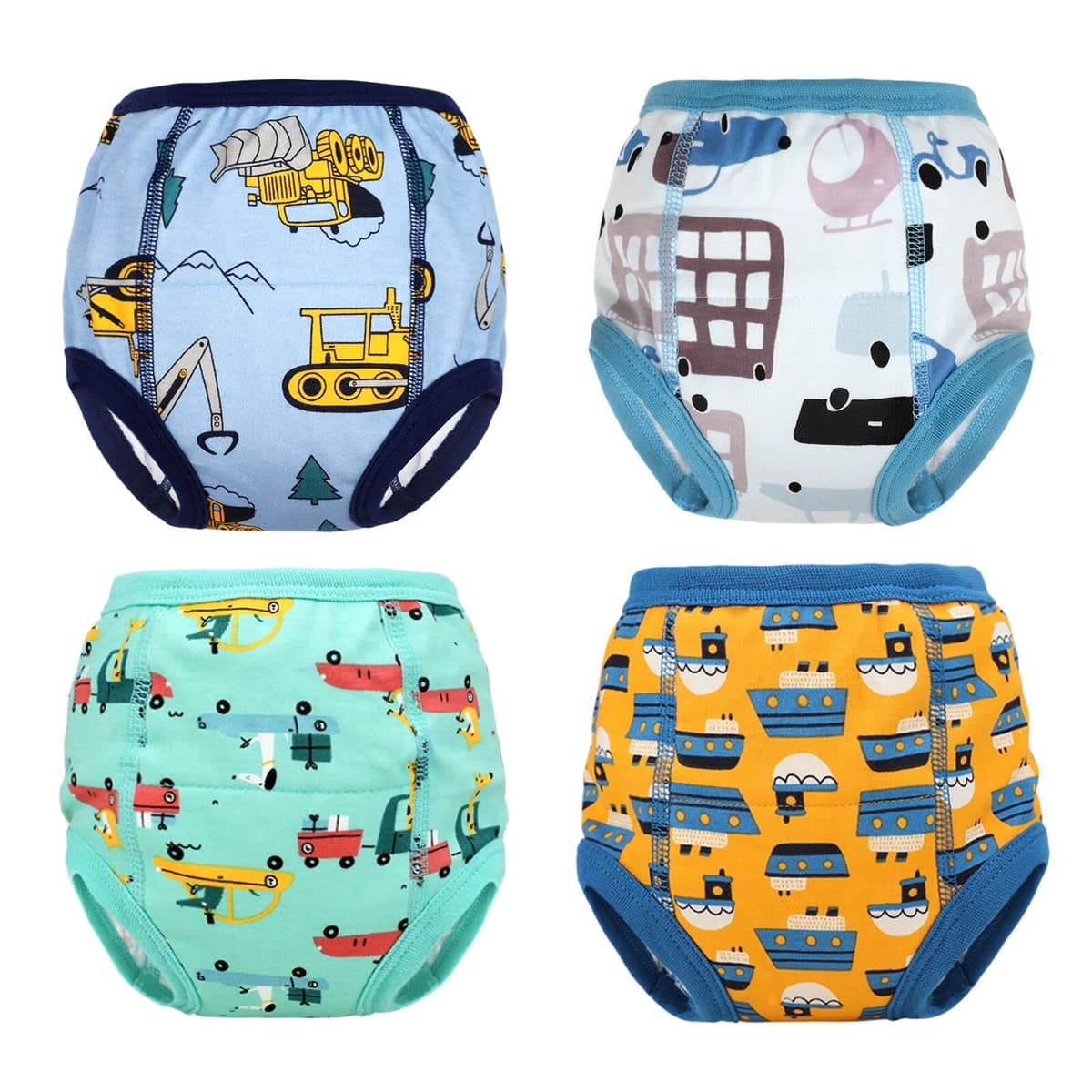 FLYISH DIRECT Training Pants Boys, Potty Training Pants 100% Cotton Toilet Baby Training Underwear, 4 Packs