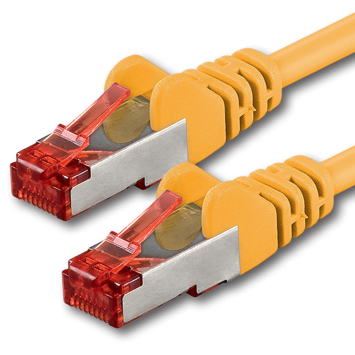 1aTTack - Cable de red SFTP PIMF con 2 conectores RJ45 de doble apantallamiento CAT 6 amarillo 30m