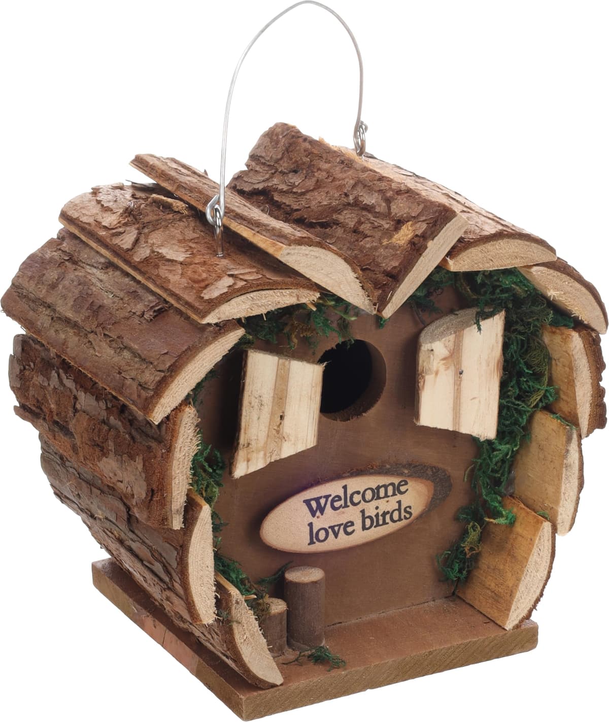 Flamingo Caja Nido para pájaros Cortesa Cuoero Madera - 16x12x15.5cm - Resistente a la Intemperie - Madera de Pino Certificado FSC