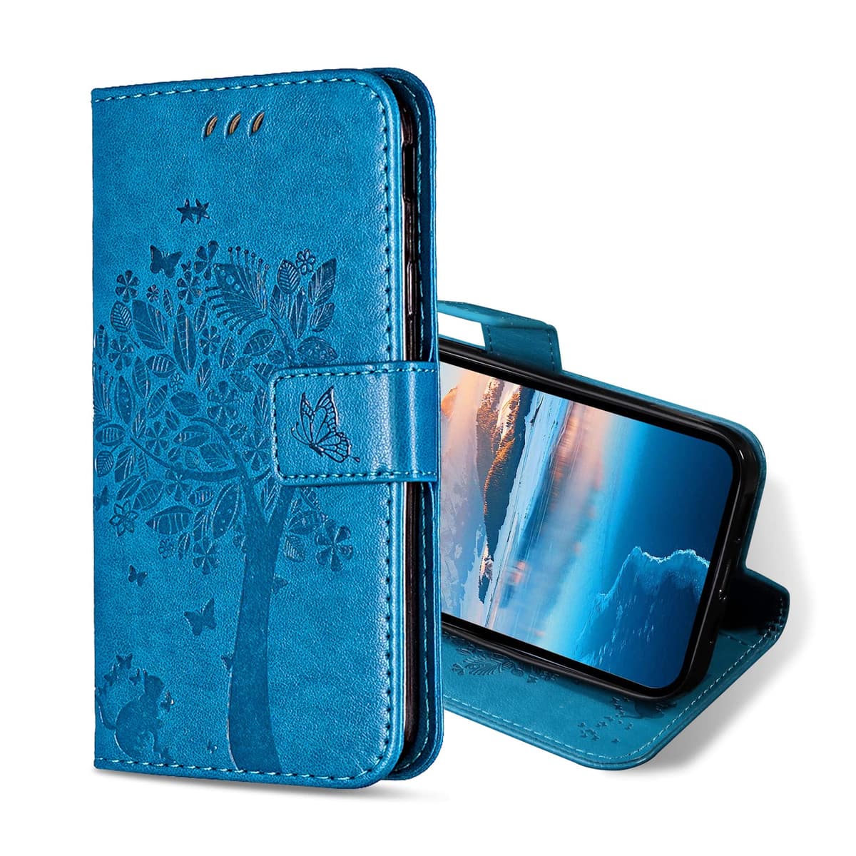 Funda para Xiaomi Redmi Note 11 4G / Note 11S, Funda Tapa Libro Movil de Cuero PU, Ranura para Tarjeta Plegable Billetera Carcasa para Redmi Note 11 4G / Note 11S (Azul)