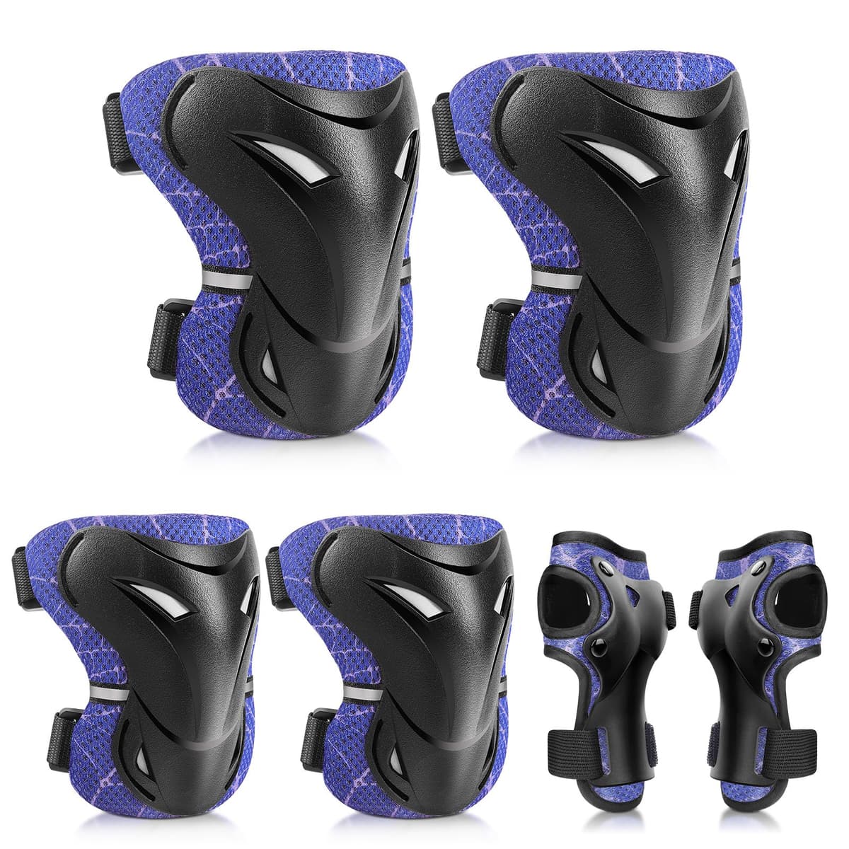 YOOXARMOR Protecciones Patines Niña,Rodilleras Coderas y Muñequeras Set para Patinaje Ciclismo Monopatín Bicicleta Skate Juego de 6 Protectores de Rodillos para 3-6-13 Niño