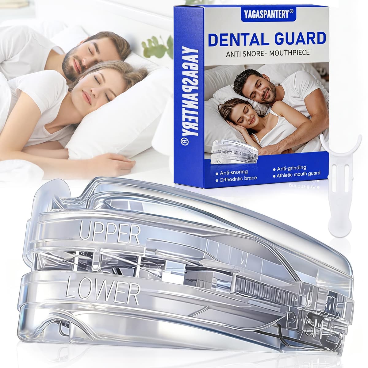 Ferula Descarga Bruxismo,Protector Dental, Férulas Dentales, Reutilizable Protector Bucal Para Dormir, Protectors Bucal para Dormir, Rotector Dental Contra el Bruxismo, Mejora la Del Sueño