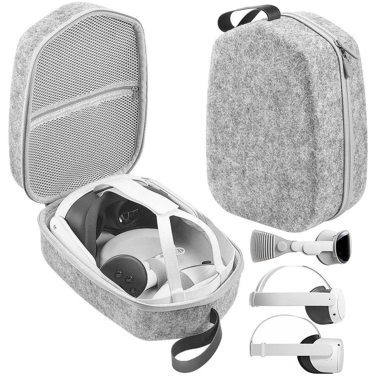 MINGZE Funda Rígida, Transporte Estuche Protectora para Meta 3, Accesorios Auriculares VR Controlador Correa Elite Gafas de Realidad