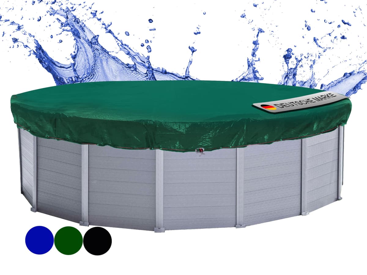 QUICK STAR Cubierta de Piscina de Invierno Redonda 180g / m² para Piscina 550-600 cm Dimensiones de Lona ø 680 cm Verde