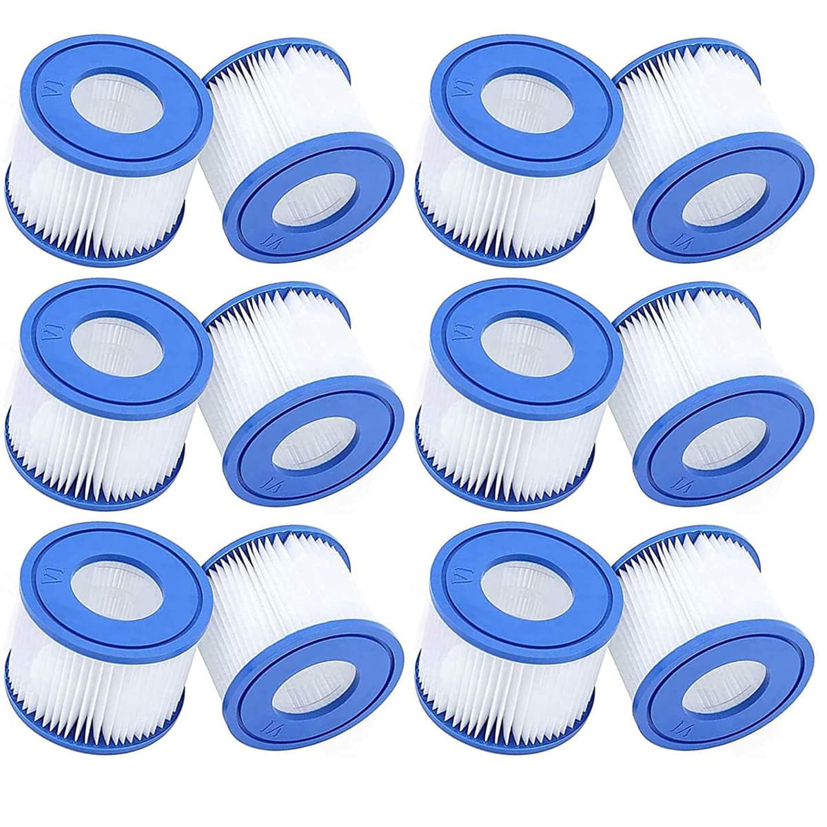 12pcs Hot Tub Filter Cartridges VI for All Lay Z-Spa Models - Paris Miami Vegas Monaco Palm Spring Cancun Helsinki etc Replacement Cartridge.(C42-12)