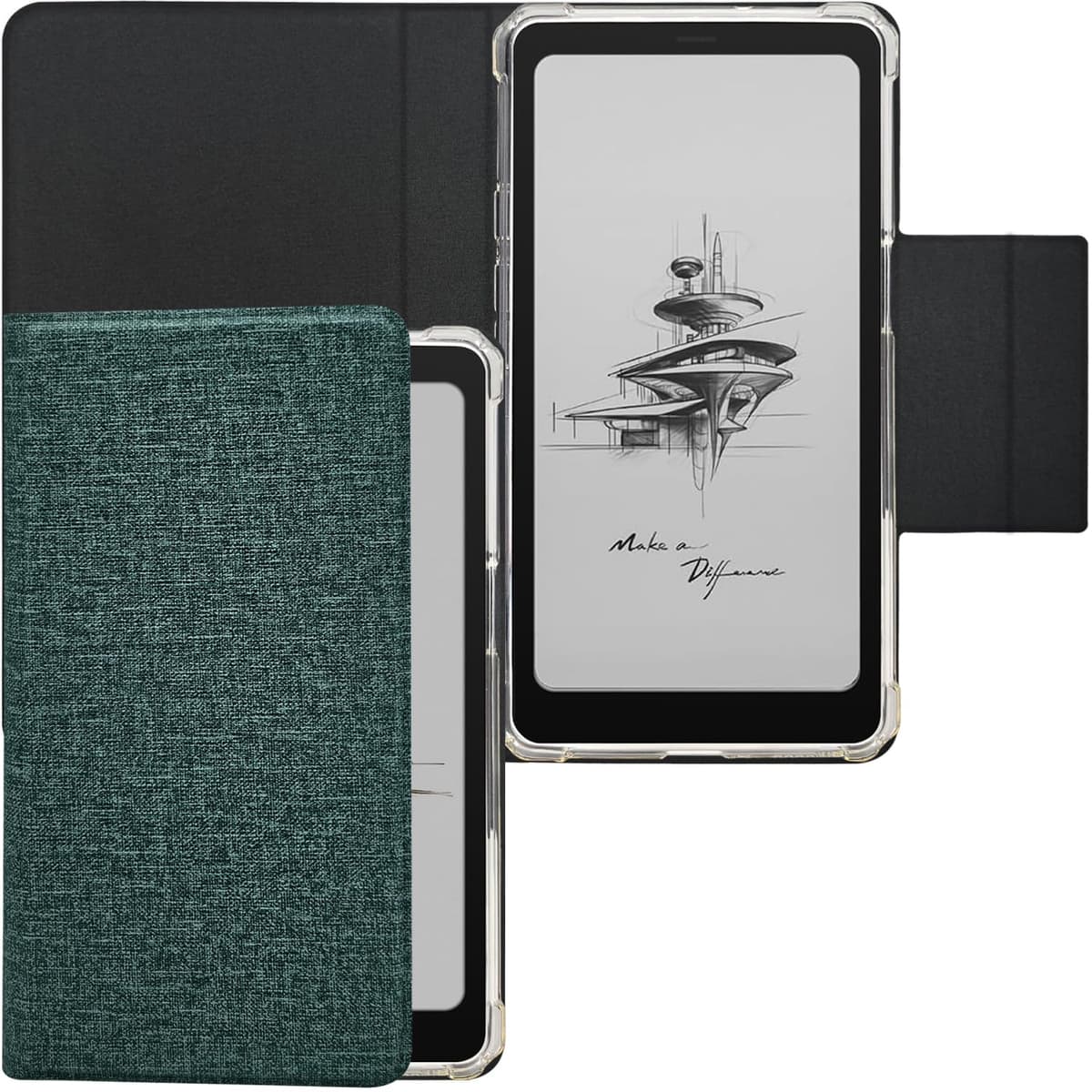 2in1 Magnetic Detachable Flip Case for Onyx Boox Palma2 (2024 Released) TPU Transparent Cover with Auto Sleep/Wake, Magnetic Closure Buckle (Cloth Sage Green)