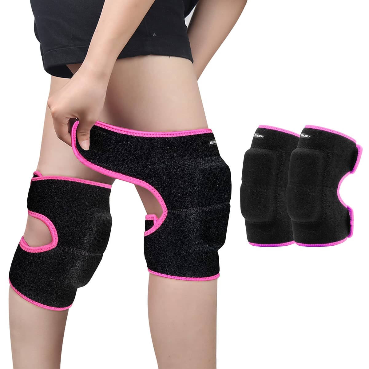 ONTYZZ Niños Rodilleras Ajustable Niños Niñas Protector de Apoyo de Rodilla con Almohadilla SBR Engrosada Guardia Envuelve para el Ciclismo Cuesta Abajo Bailando Voleibol