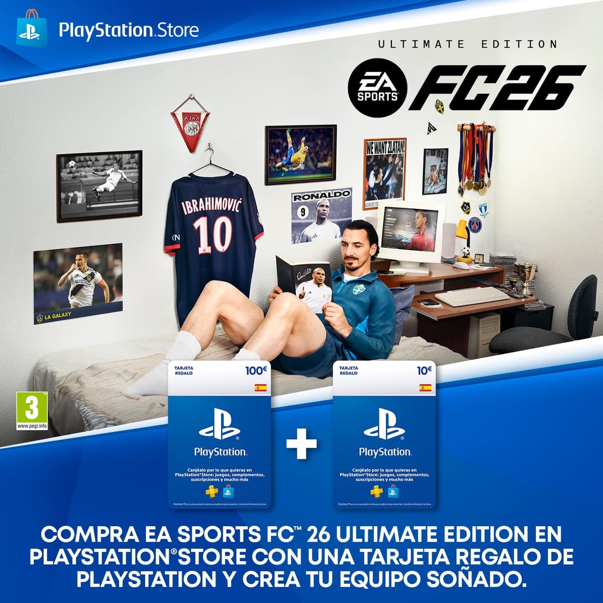 110€ PlayStation Store Tarjeta Regalo para EA SPORTS FC 26 Ultimate Edition | Cuenta Española [Código por Email]