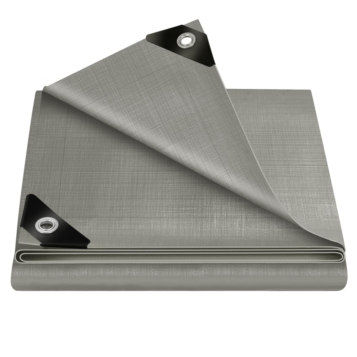 WOLTU Lona Impermeable Exterior PE 280g/m², Lona de Protección Toldo con Ojales de Aluminio, Duradera Resistente a Los Rayos UV Desgarros, Multiusos para Muebles Jardín Piscina Coche,Gris 3x3m